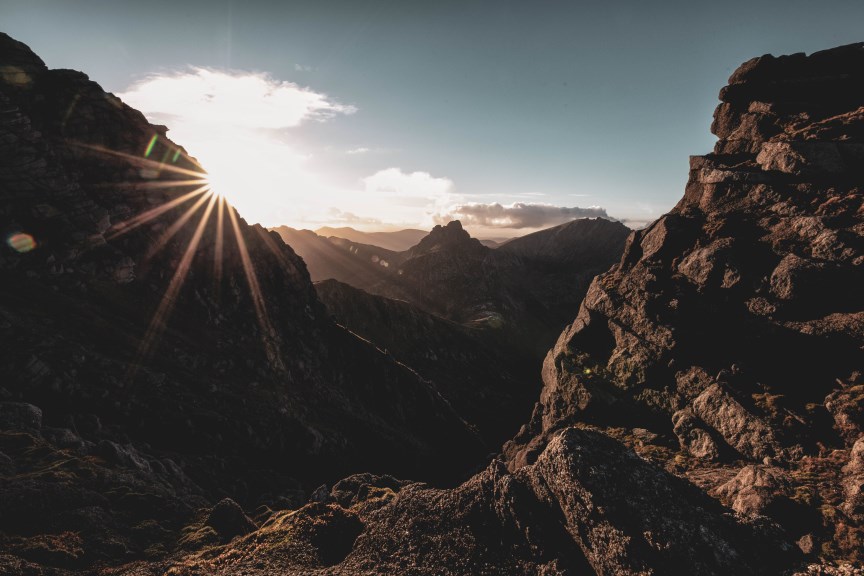 Catching the sun, North Goatfell by Kirstie Smith